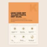 Pagina uit het boek: Mijn kind eet alleen pasta met kaas, zes gerechten die beginnen bij wat je kind al eet